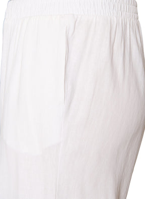 Zizzi Line Trousers in White 