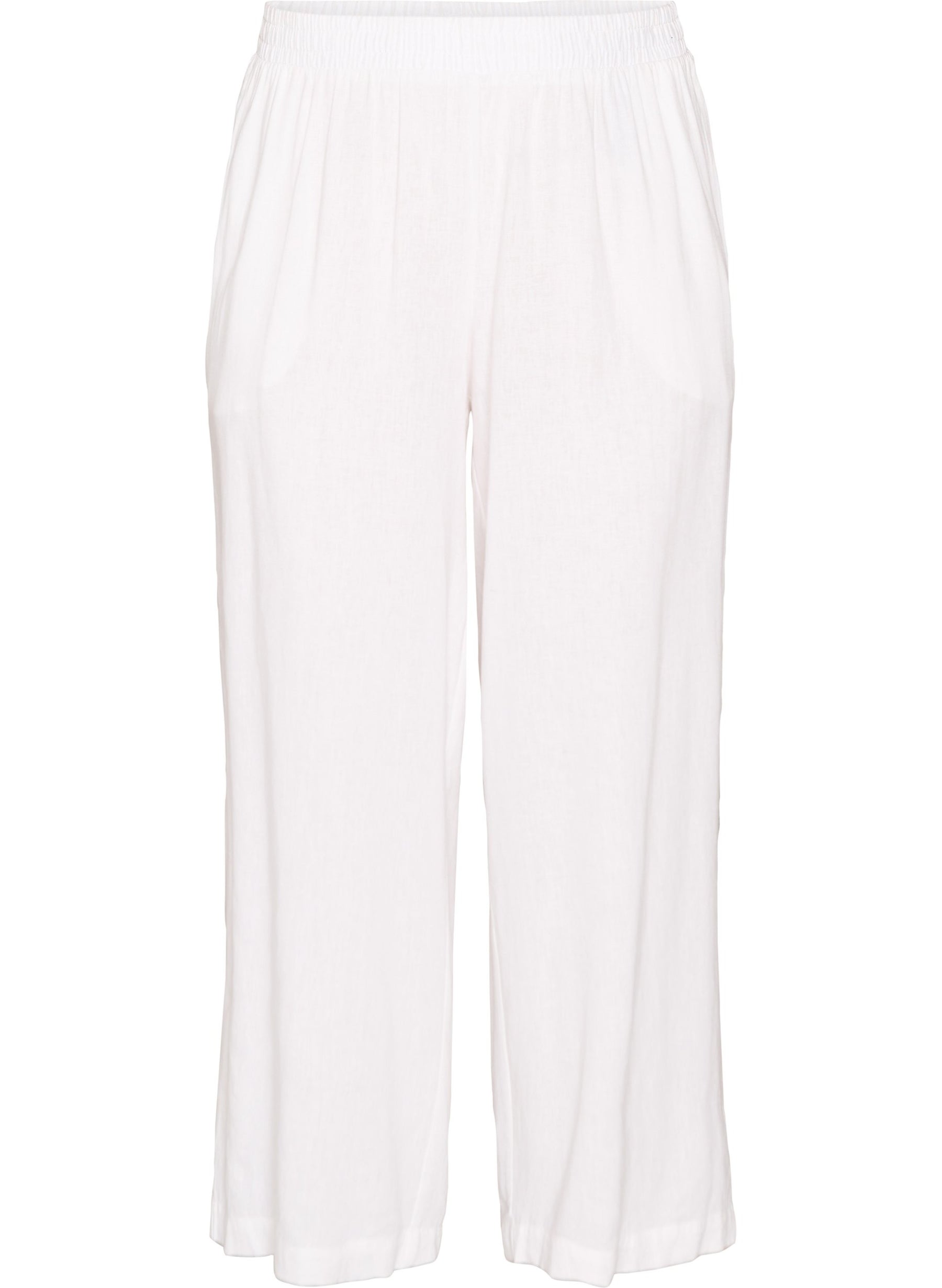 Zizzi Line Trousers in White 