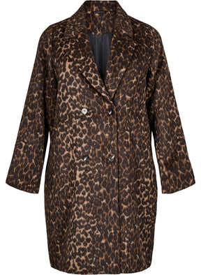 Zizzi Liva Coat in Leopard Print