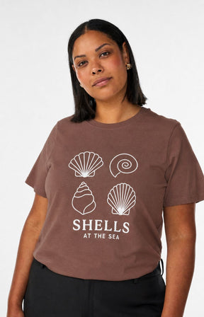 Zizzi Liz T-Shirt in Mocha Shells 