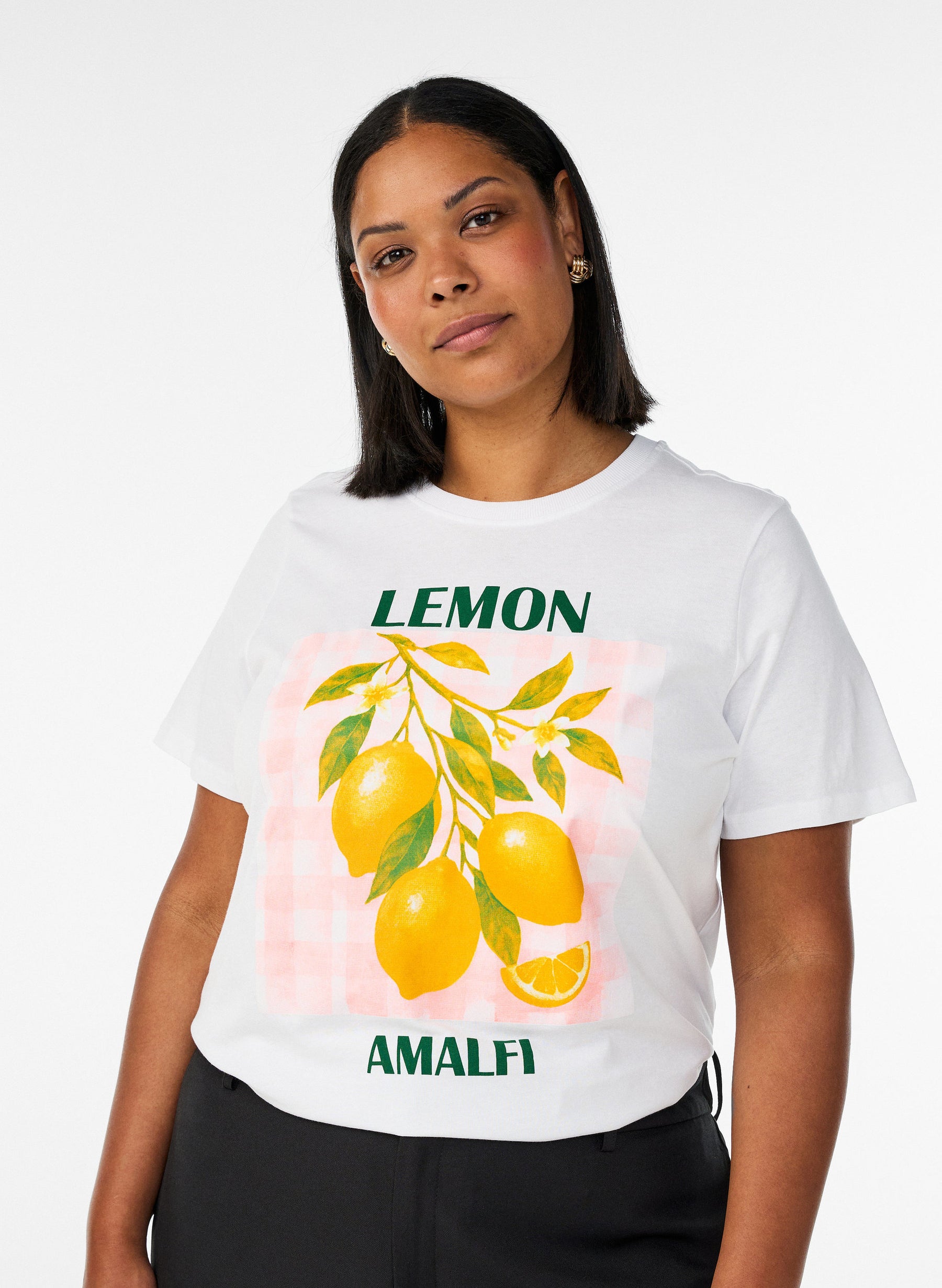 Zizzi Liz T-Shirt in White Lemon 