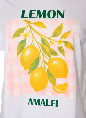 Zizzi Liz T-Shirt in White Lemon 