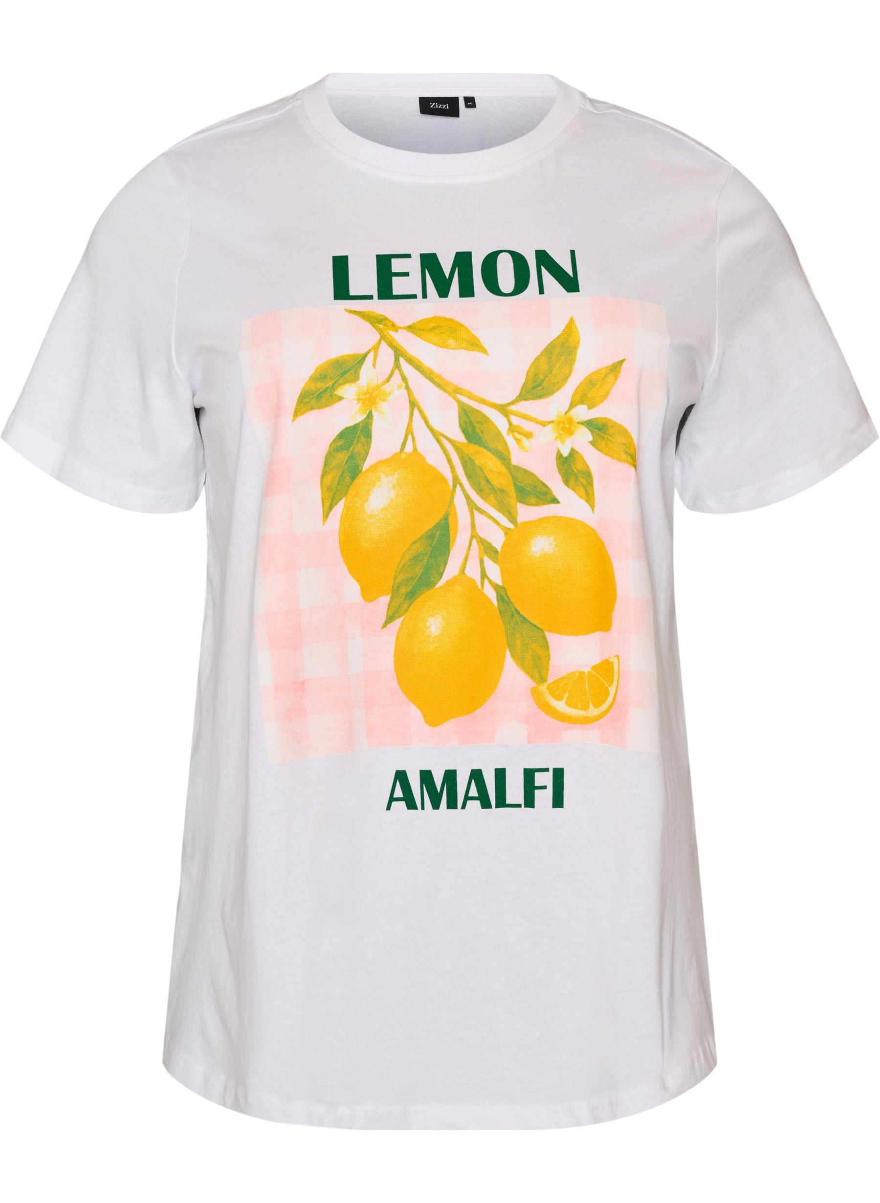 Zizzi Liz T-Shirt in White Lemon 