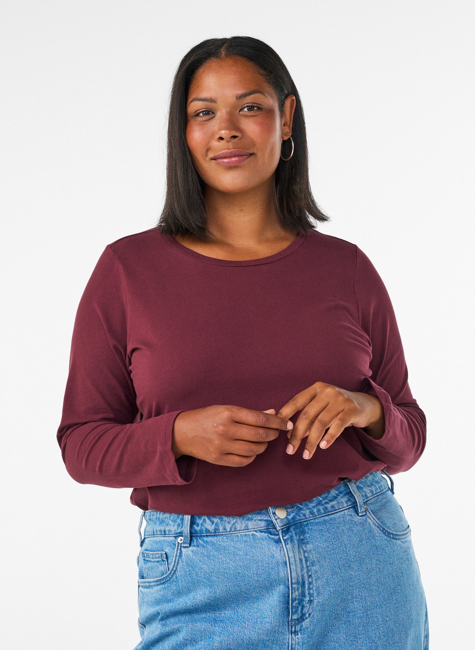Zizzi Long Sleeve Top in Port Royal 