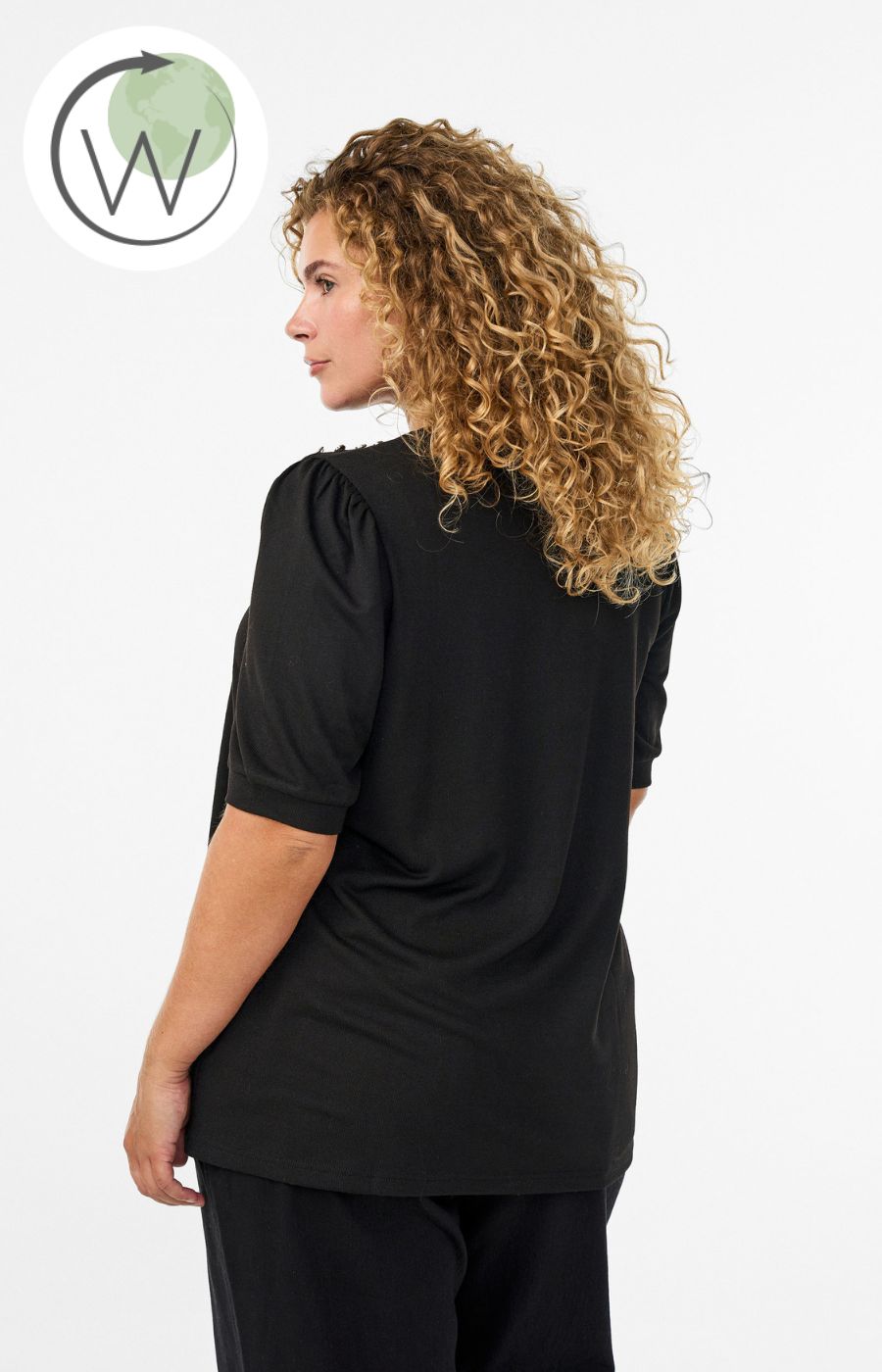 Zizzi Lucca Short Sleeve Jumper in Black