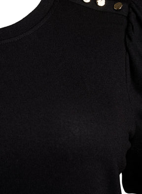 Zizzi Lucca Short Sleeve Jumper in Black