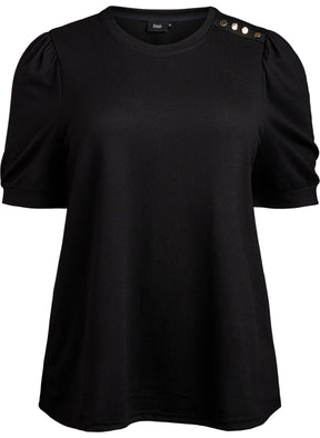Zizzi Lucca Short Sleeve Jumper in Black