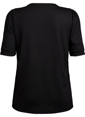 Zizzi Lucca Short Sleeve Jumper in Black