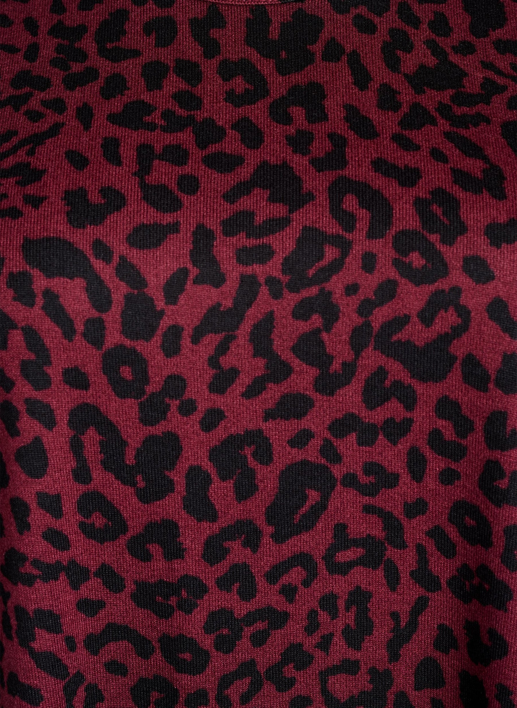 Zizzi Lucca Top in Wine Leopard
