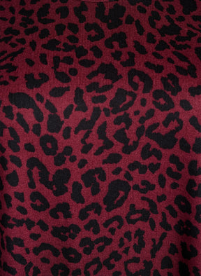 Zizzi Lucca Top in Wine Leopard