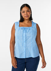 Zizzi Luna Blouse in Blue 