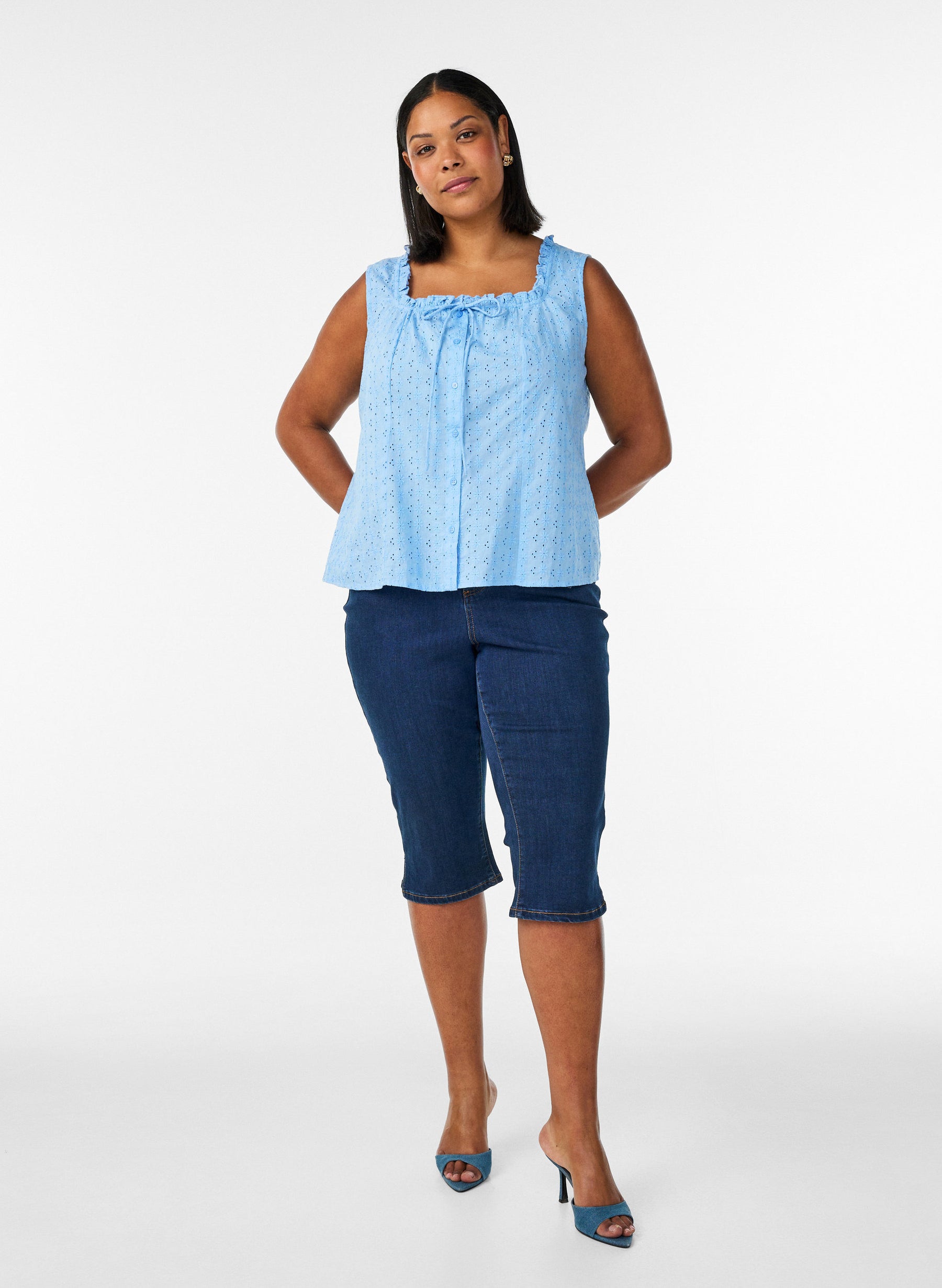 Zizzi Luna Blouse in Blue 