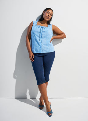 Zizzi Luna Blouse in Blue 