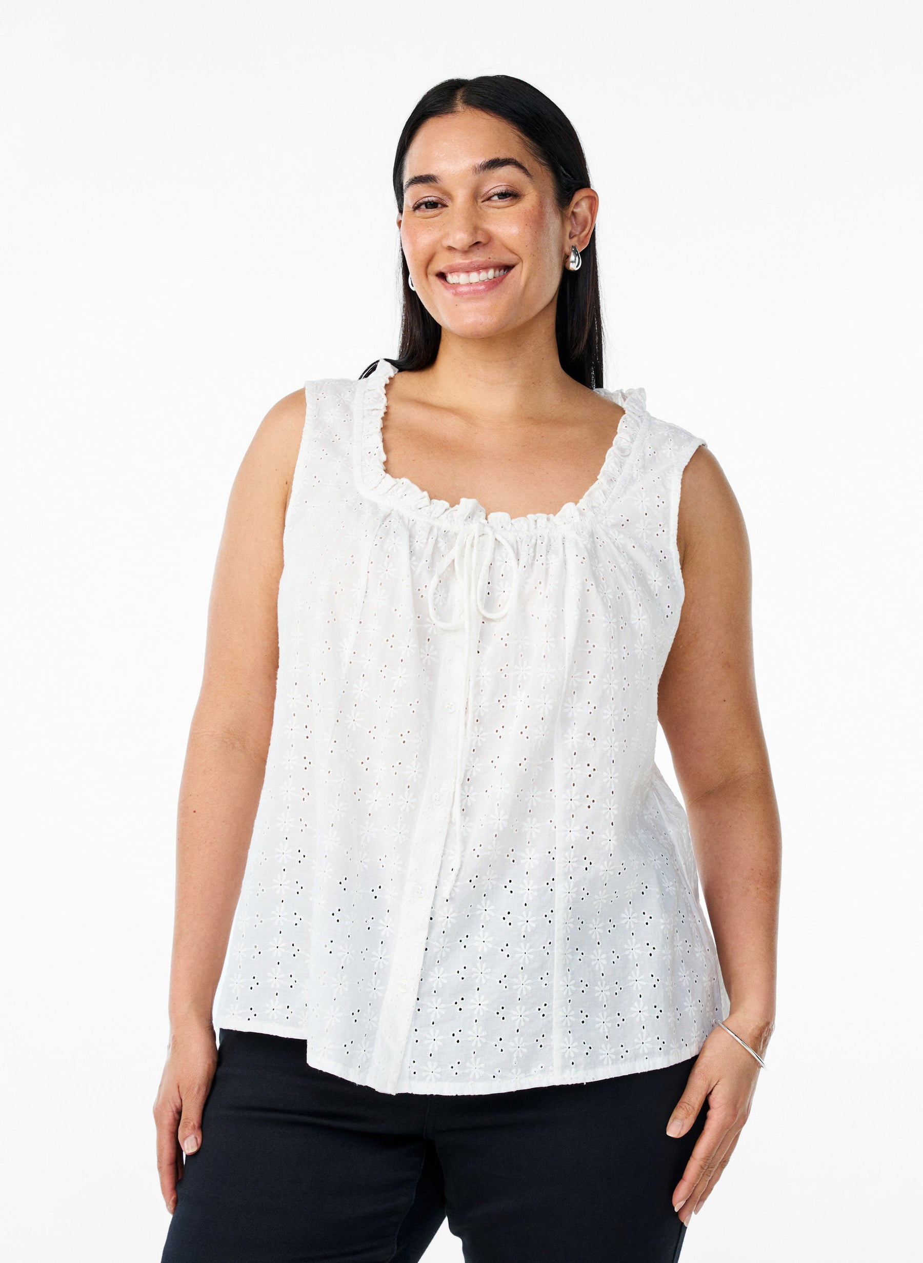 Zizzi Luna Blouse in White 