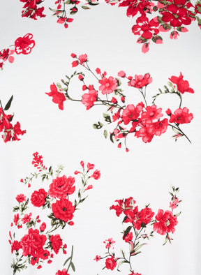 Zizzi Malis White T-Shirt with Red Flowers