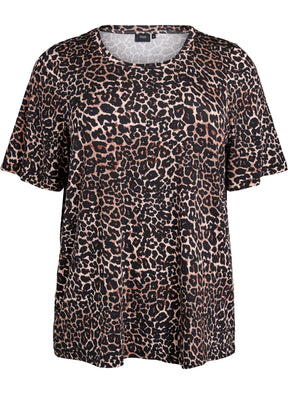 Zizzi Mandy T-Shirt in Leopard Print