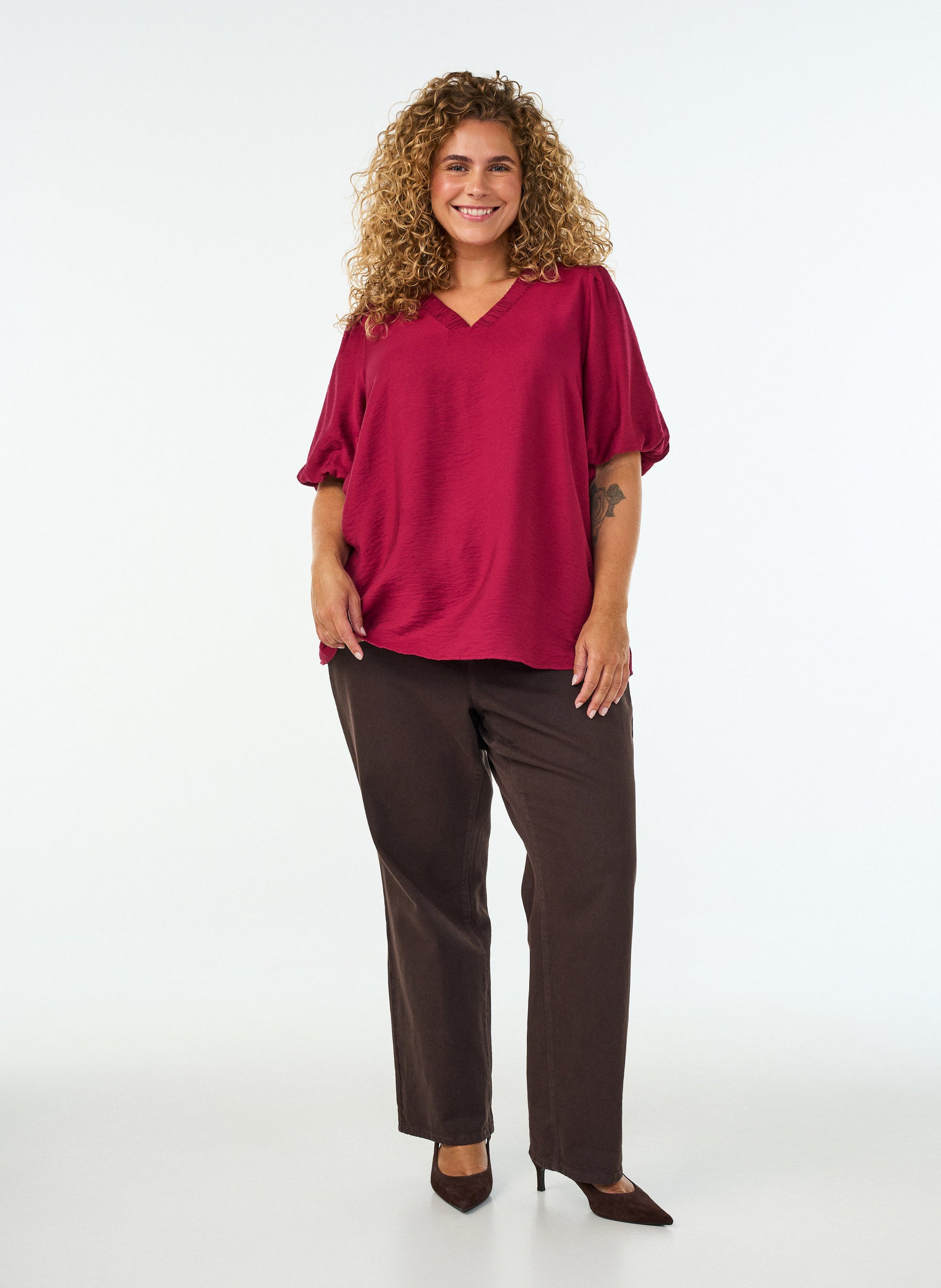 Zizzi Meredith Blouse in Rumba Red 