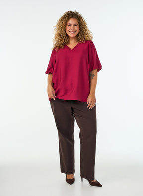 Zizzi Meredith Blouse in Rumba Red 