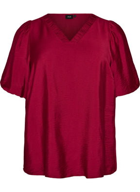 Zizzi Meredith Blouse in Rumba Red 