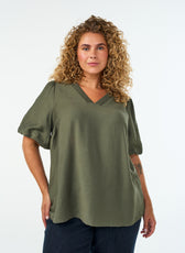 Zizzi Meredith Blouse in Thyme 
