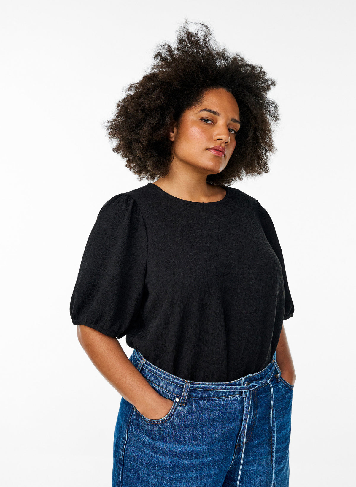 Zizzi Mina Blouse in Black 