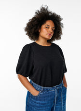 Zizzi Mina Blouse in Black 