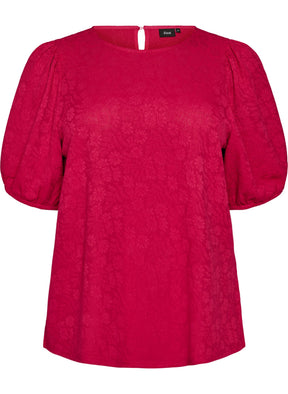 Zizzi Mina Blouse in Pink Sangria 