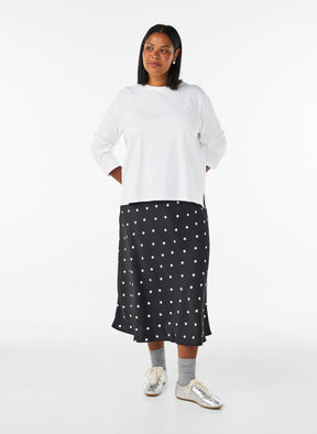 Zizzi Minela Skirt in Black Polka Dot 