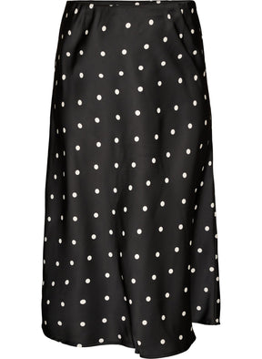 Zizzi Minela Skirt in Black Polka Dot 
