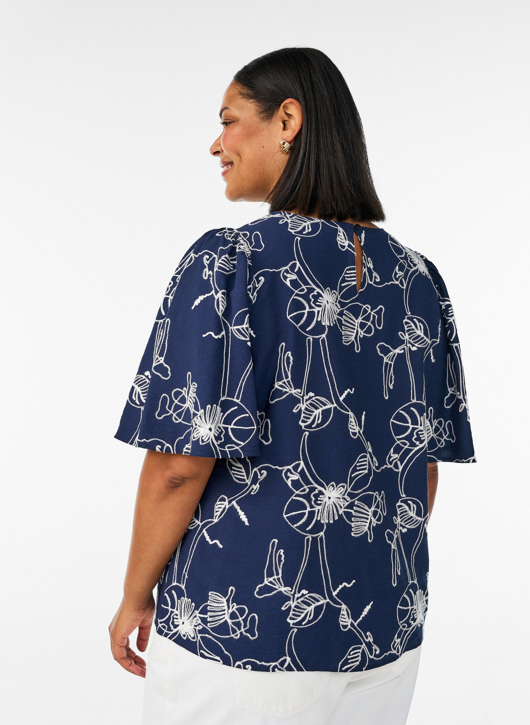 Zizzi Misha Blouse in Navy 