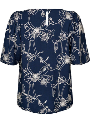 Zizzi Misha Blouse in Navy 