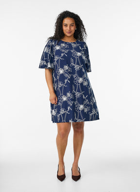 Zizzi Misha Dress in Navy  