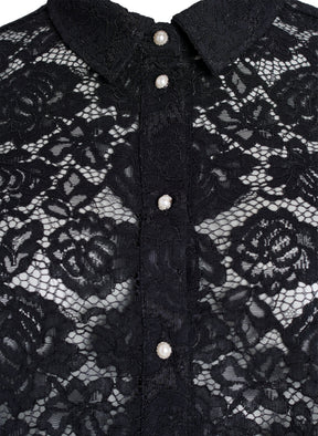 Zizzi Monika Lace Shirt in Black 