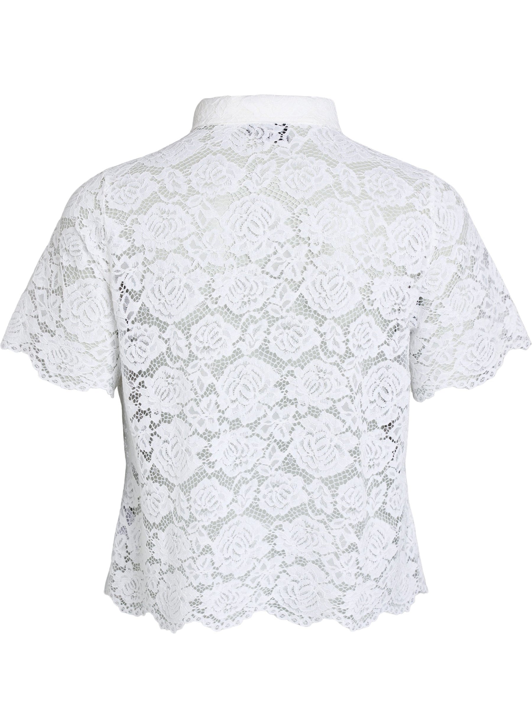 Zizzi Monika Lace Shirt in White 