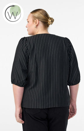 Zizzi Nikita Bow Tie Blouse in Black