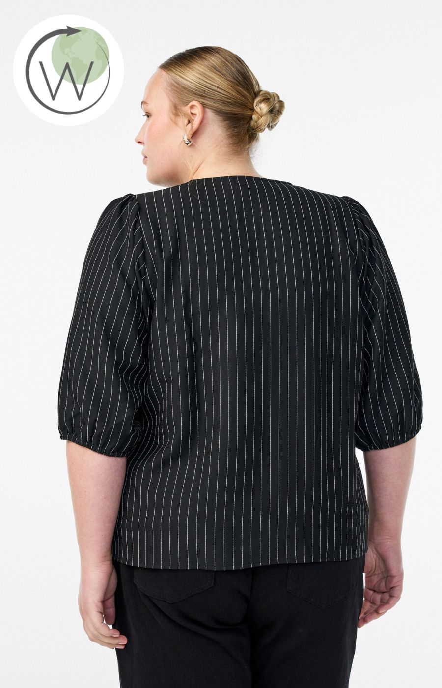 Zizzi Nikita Bow Tie Blouse in Black