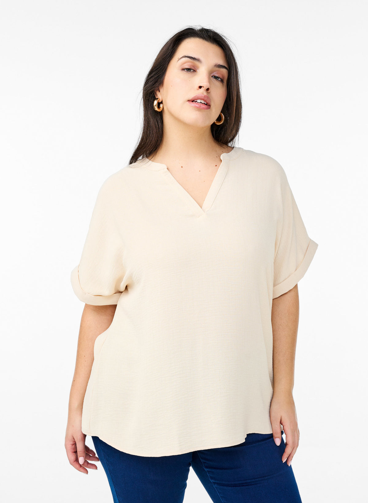 Zizzi Nilla Blouse in Beige