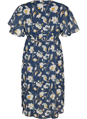 Zizzi Nora Dress in Floral Navy 