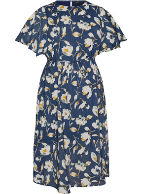 Zizzi Nora Dress in Floral Navy 