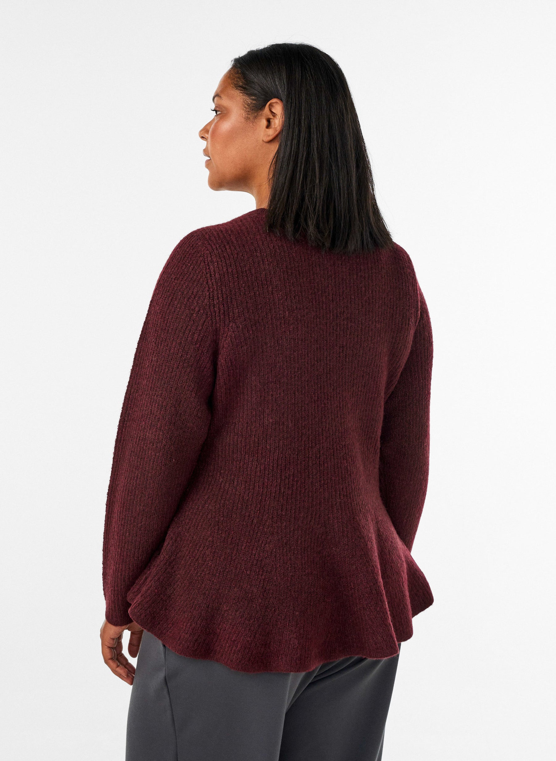 Zizzi Peplum Knit Top in Port Royal 