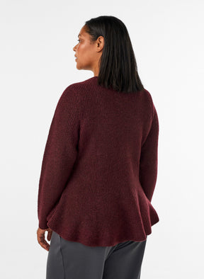 Zizzi Peplum Knit Top in Port Royal 
