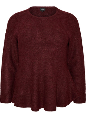 Zizzi Peplum Knit Top in Port Royal 
