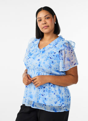Zizzi Rosa Blouse in Blue