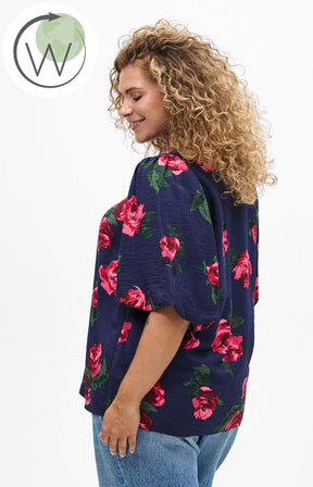 Zizzi Rosalia Blouse in Navy
