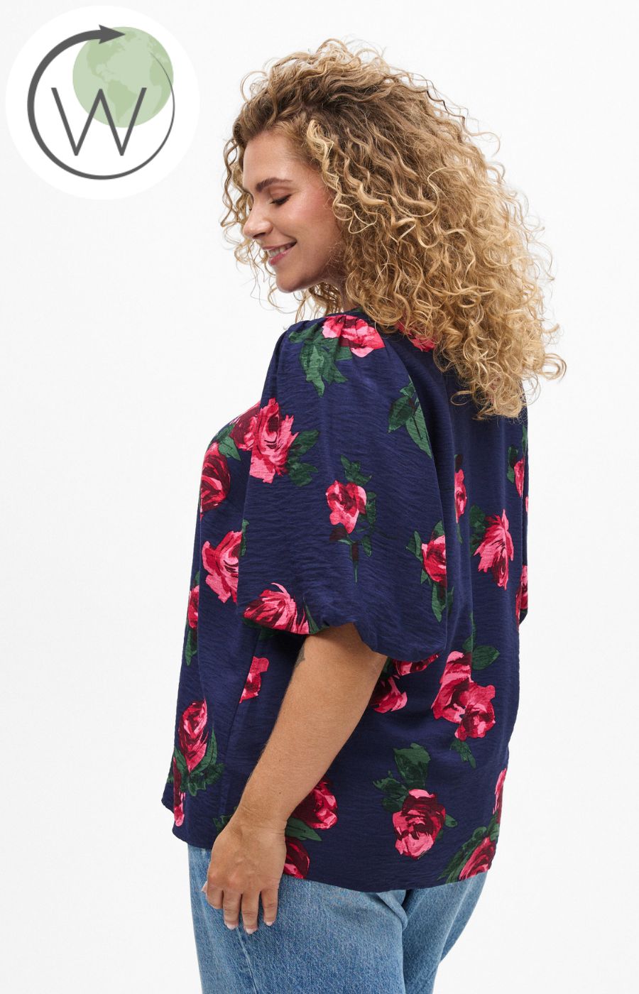 Zizzi Rosalia Blouse in Navy