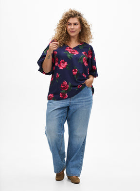 Zizzi Rosalia Blouse in Navy