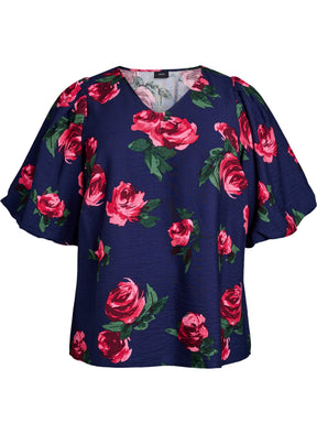 Zizzi Rosalia Blouse in Navy