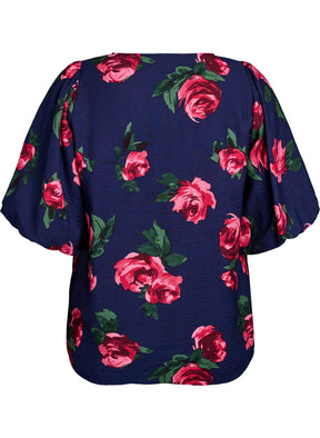 Zizzi Rosalia Blouse in Navy