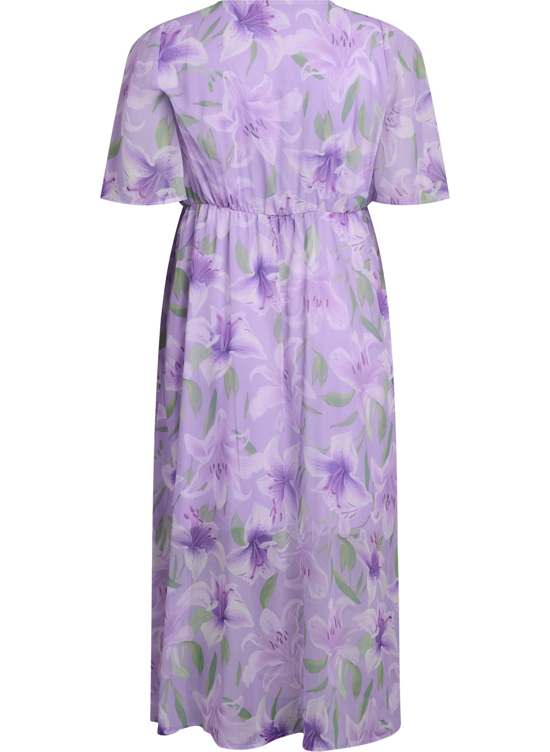 Zizzi Saina Floral Dress in Lilac 