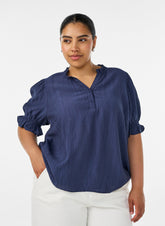 Zizzi Sia Blouse in Navy 